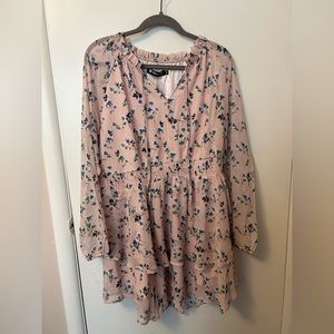 Allegra K - Pink Floral dress with smocked waist NWT